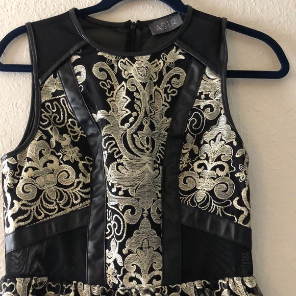 Black Mesh Insert Dress - Skater - Picture 2 of 5